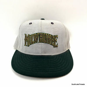 VTG Milwaukee Brewers Grey Fleece Hat 6 7/8 Rare